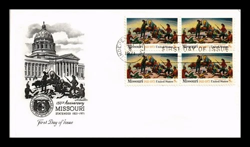 DR JIM STAMPS US COVER MISSOURI STATEHOOD 150TH ANNIVERSARY FDC BLOCK OF 4