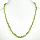 18'' Natural Peridot Necklace 5-6mm Faceted Teardrop Beads 925 Silver Clasp