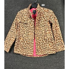 Gap Kids Leopard Print Button Up Jacket Girls XXL 14-16 Beige Black Casual