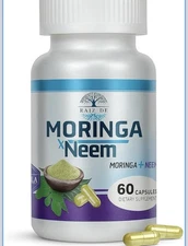Organic Neem & Moringa Leaf Powder Capsules 60 Organic Moringa Capsules