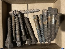 Railroad Screw Spikes Lot of 5 . High Carbon Steel Blacksmith Art