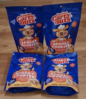 Canine Carry Outs Spooky Cookies Soft Dog Treats 4 Packs DISCONTINUED. Exp 12/26