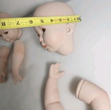 2 Porcelain Bisque Doll Heads 4 Arms 1988 Elaine Campbell Rupert 1995 Lot Of 6