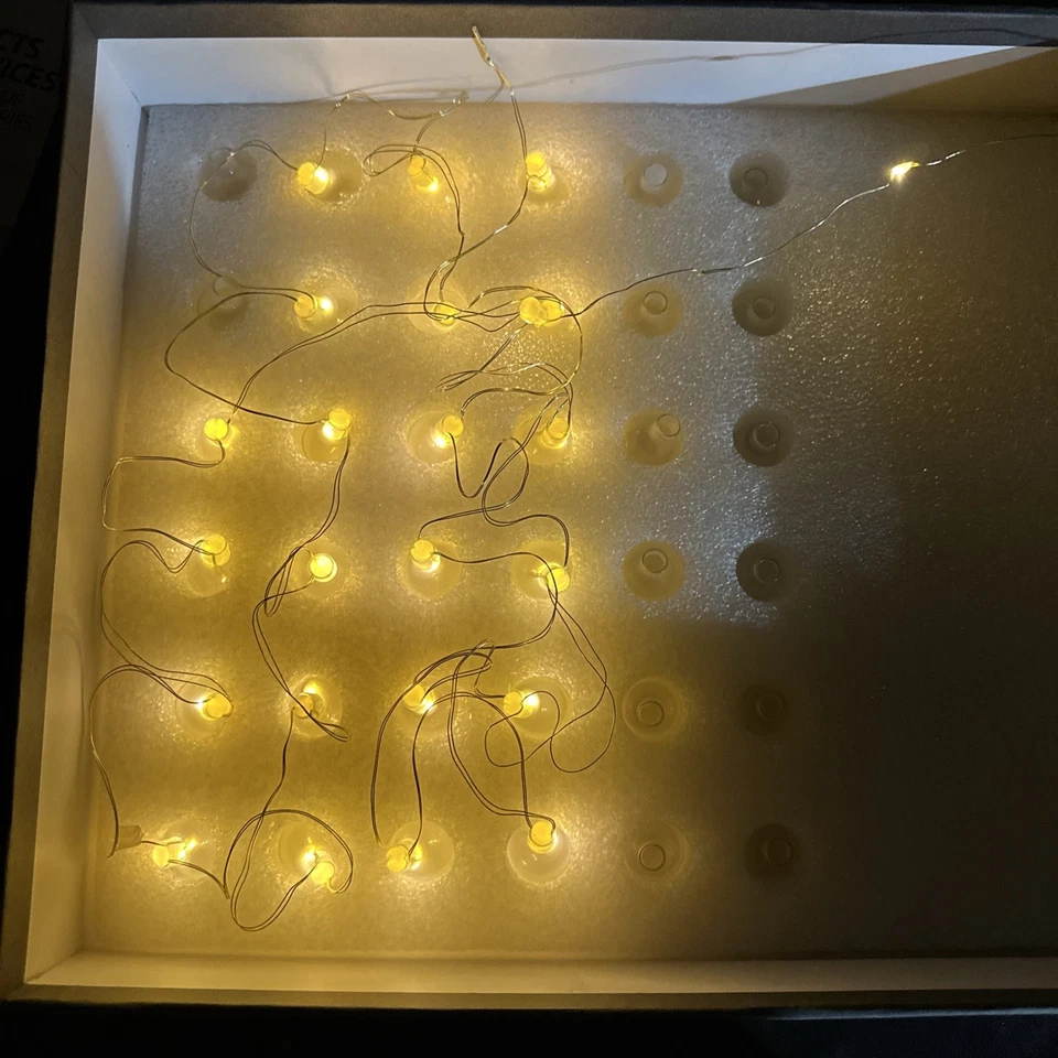 HERRAJES DE RESTAURACIÓN ORO NORTH STARLIT VIDRIO TRANSPARENTE CADENA LUCES 20 PIES Foto 4 de 4