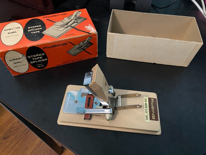 Vintage Robins Gibson Girl Stereo Tape Splicer Model TS-7S w/ Box Works VGC