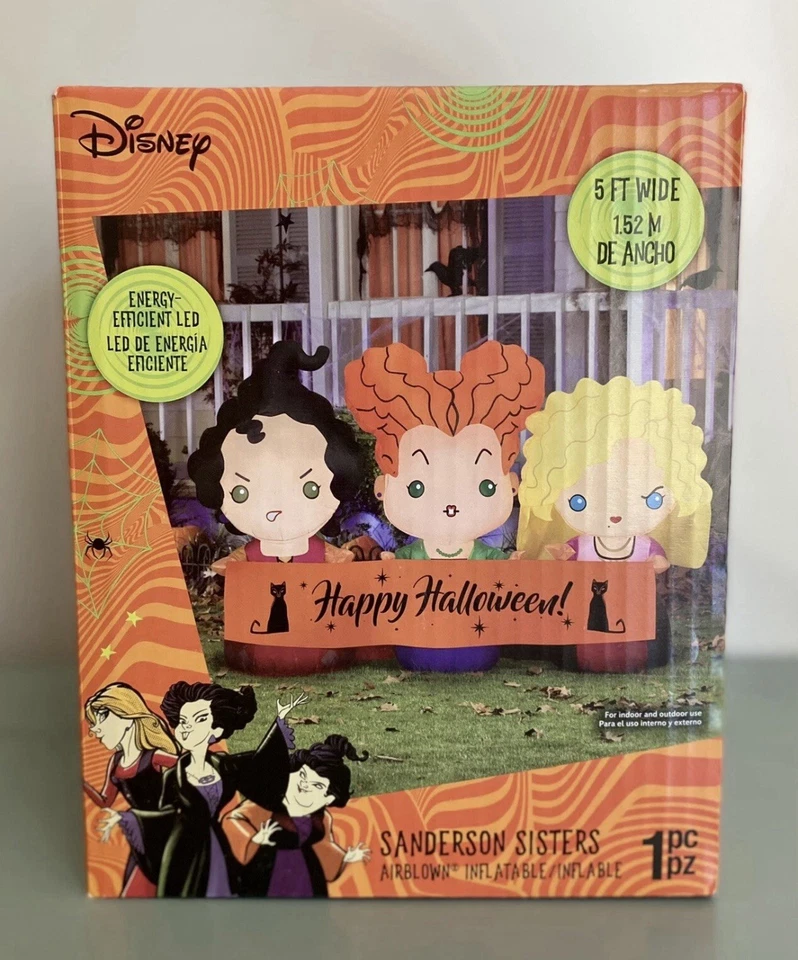 迪士尼 Hocus Pocus 万圣节 充气 Sanderson 姐妹 5 英尺 飞机 — 第 4/4 张图片