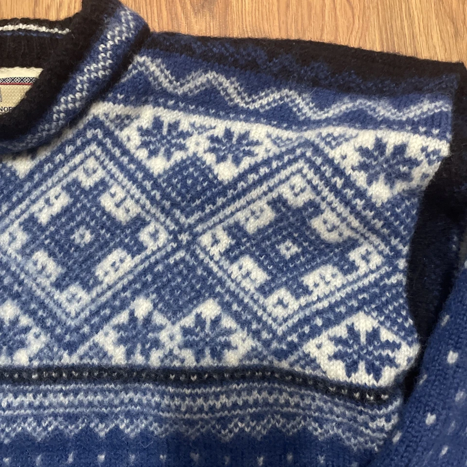 Dale Of Norway Sweater Men’s XL (Fits M/L) Dale Classic Wool Nordic Knit Blue - Image 4 of 4
