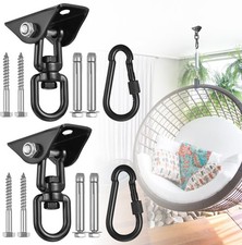 2 Pack Hammock Hanging Kit, Hanging Chair Hardware 360 Rotating Hammock Hooks...