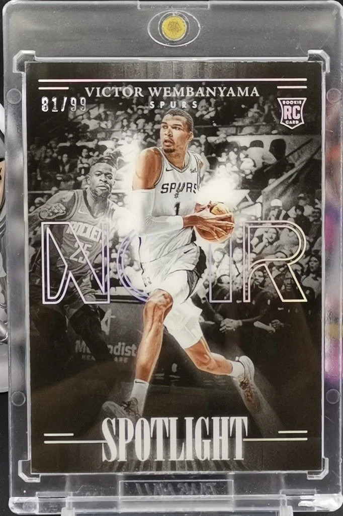 2023 Noir VICTOR WEMBANYAMA Rc Rookie Spotlight Acetate /99 Spurs!