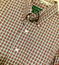 Lauren Ralph Lauren Classic Fit Plaid Shirt Mens 17-1/2 36/37 Red Non Iron