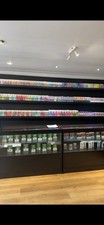 Wood Retail Counter/Register Stand Wall Display Unit, Lockable Glass Cabinet