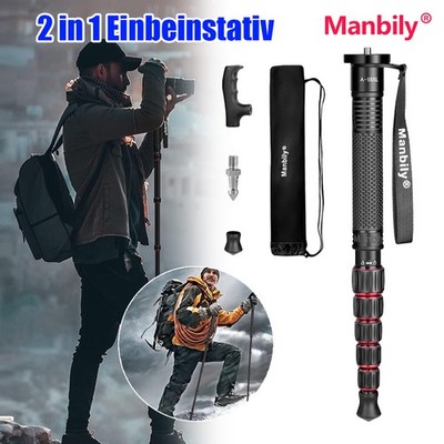 Einbeinstativ Kamera Wanderstock Aluminium Reisestativ Kompakt Leicht Rot 7KG DE