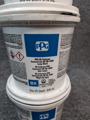 PPG BX 96-2000 Lamp Black HS Colorant 1 Qt Lot of 3 Paint Tint Concentrate As Is
