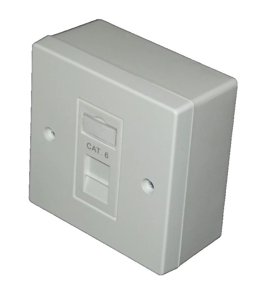 10x Cat6 RJ45 Single Face Plate & Backbox (1 Port Gigabit Network Socket)