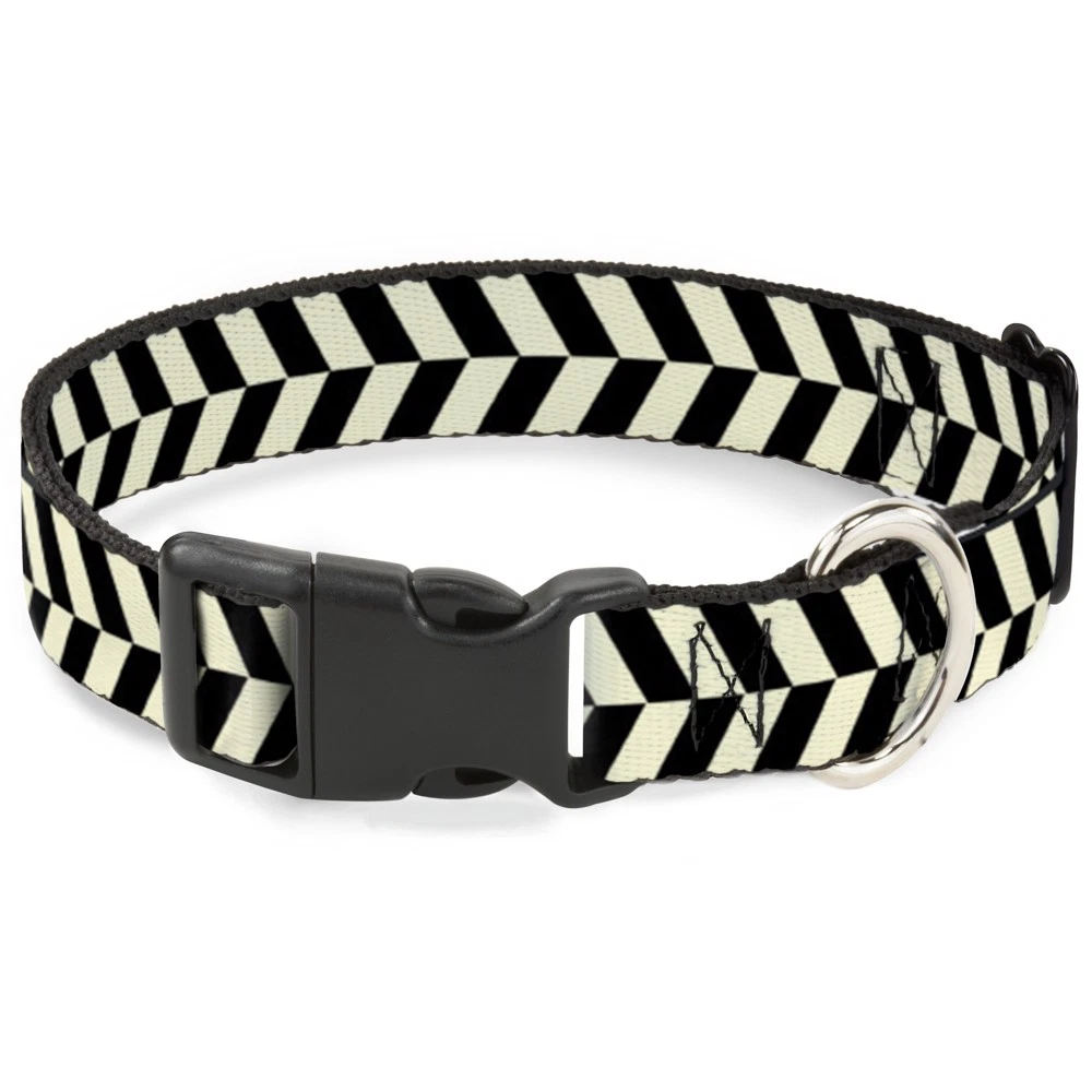 Plastic Clip Collar Rhombus Split Cream/Black Large 15-24" (US IMPORT)
