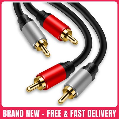 2RCA to 2RCA Cable 3Ft Gold-Plated 2 RCA Male to 2 RCA Male Stereo Audio Cable