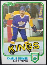 1981 Charlie Simmer Los Angeles Kings NHL Topps Card  #35