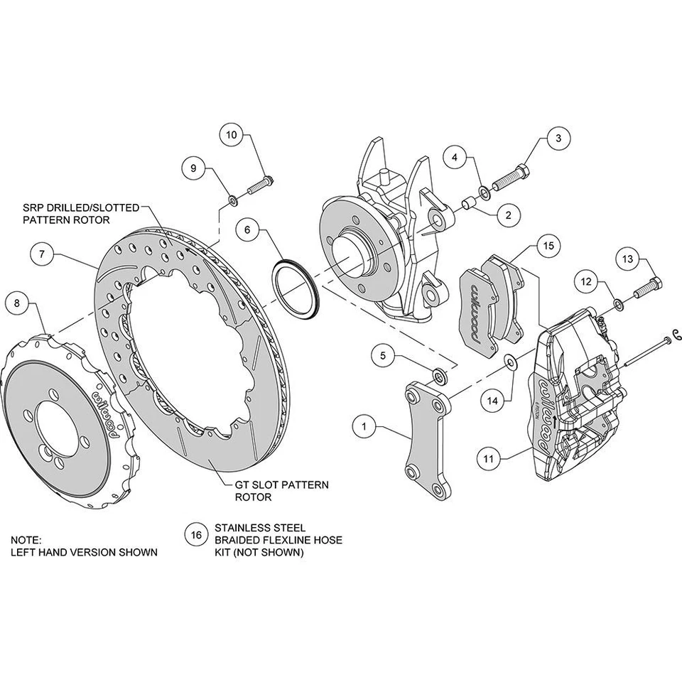 Wilwood 140-13062-R DP6 12.88 Front Disc Brake Kit, 02-Up Mini Cooper Foto 3 de 4