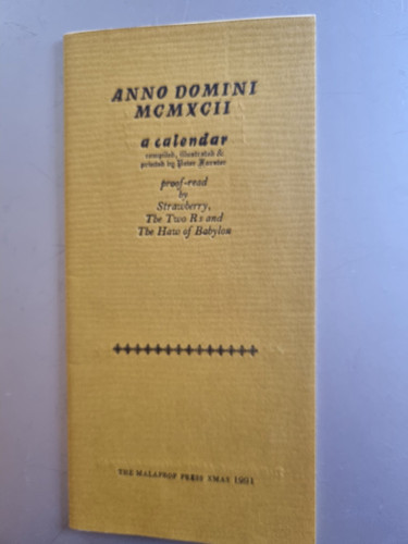 Peter Forster Anno Domini MCMXCII A Calendar - Picture 1 of 9