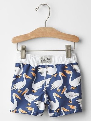 Baby Gap Boy 0-6M Mesh Lined Swim Trunks w/ Pelican Pattern