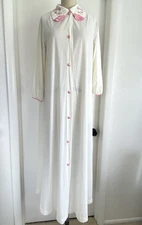 House Coat Vintage JCPenney Embroidered Long Robe Maxi MCM Robe Sz M