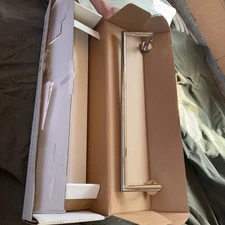 Ginger 4619T-24 Chrome Kubic 24" Towel Bar With Plain Rosette, & Glass Shelf