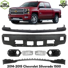 Front Bumper Paintable & Fog Lights Kit For 2014-2015 Chevrolet Silverado 1500