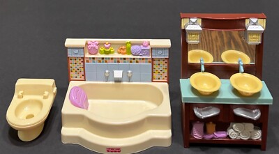 Fisher Price Loving Family Dollhouse Tub Surround Vanity Sink Toilet Bottom