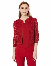 anne klein broderie cropped lace cardigan