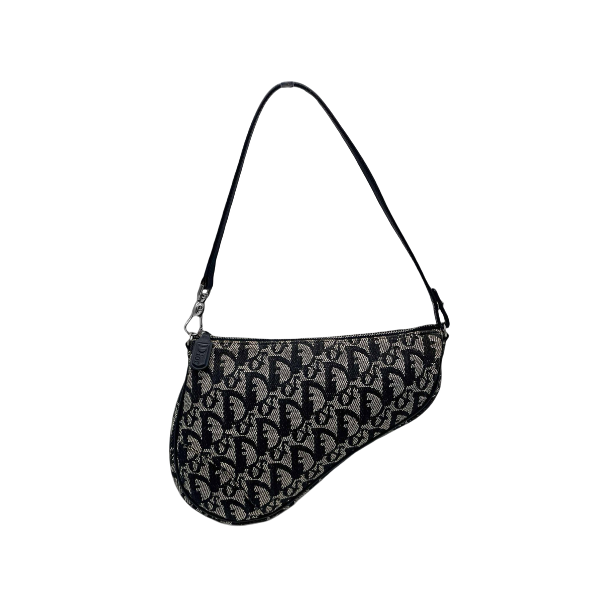 Auth CHRISTIAN DIOR Mini Black Canvas Trotter Saddle Pouch Auth CHRISTIAN DIOR Mini Black Canvas Trotter Saddle Pouch