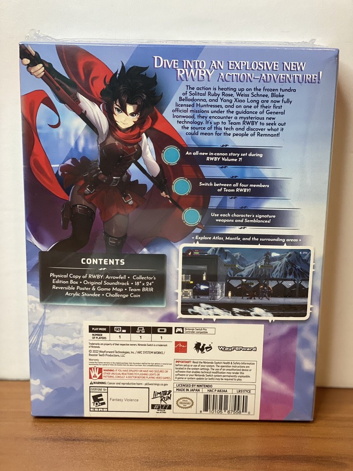 RWBY Arrowfell Collector's Edition – Nintendo Switch (Limited Run #177) NEUF