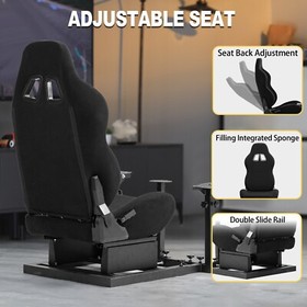 Marada Racing Flight Sim Cockpit With Adjustable Black Seat Fit For Thrustmaster