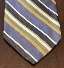 Vintage Express Blue Green 100 Italian Silk Men  s Neck Tie Made In USA