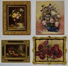 19-20 c, old paintings, flowers, still life