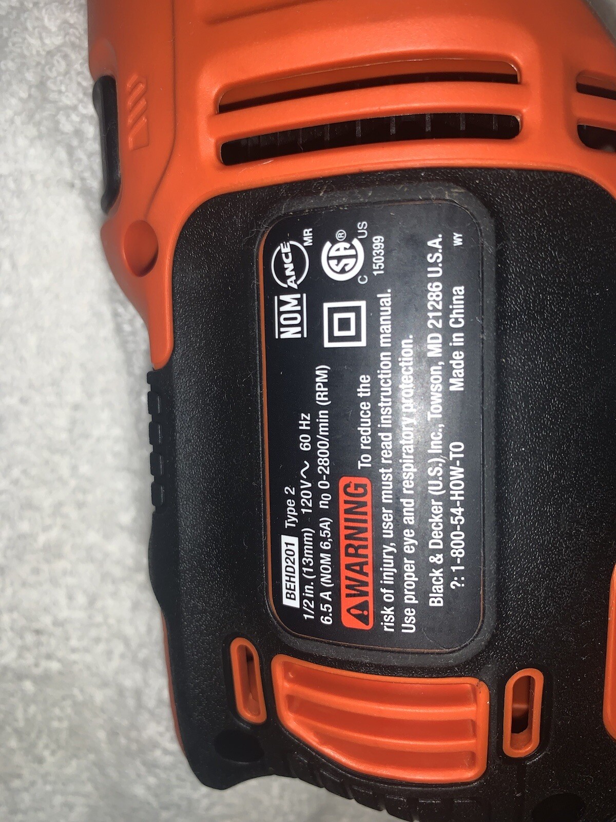 Black+Decker Hammer Drill, 6.5-Amp, 1/2 