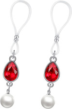 Perlas Pezón Soga No Piercing Pezón Joyería Cristal Lágrima Cuerpo Cadenas