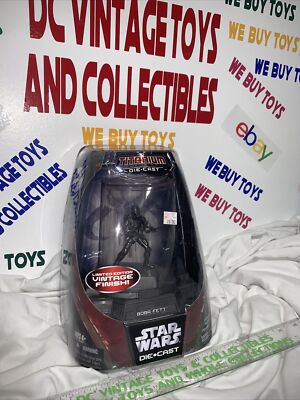 New Hasbro Star Wars Limited Vintage Finish Titanium Die Cast Boba Fett 2005