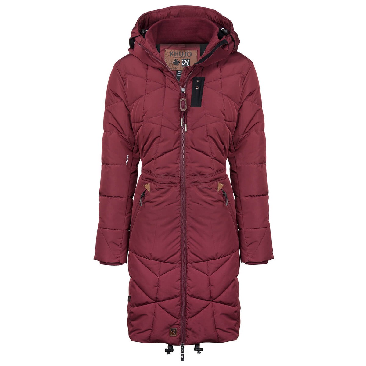 Khujo Damen Mantel Jacke Winter gefüttert Steppmantel tailliert