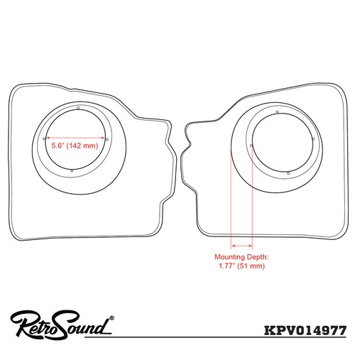 RetroSound Kick Panel w/ Standard Speakers & Sound Dampening KPV014977-62-KPR2-M - Imagen 2 de 2