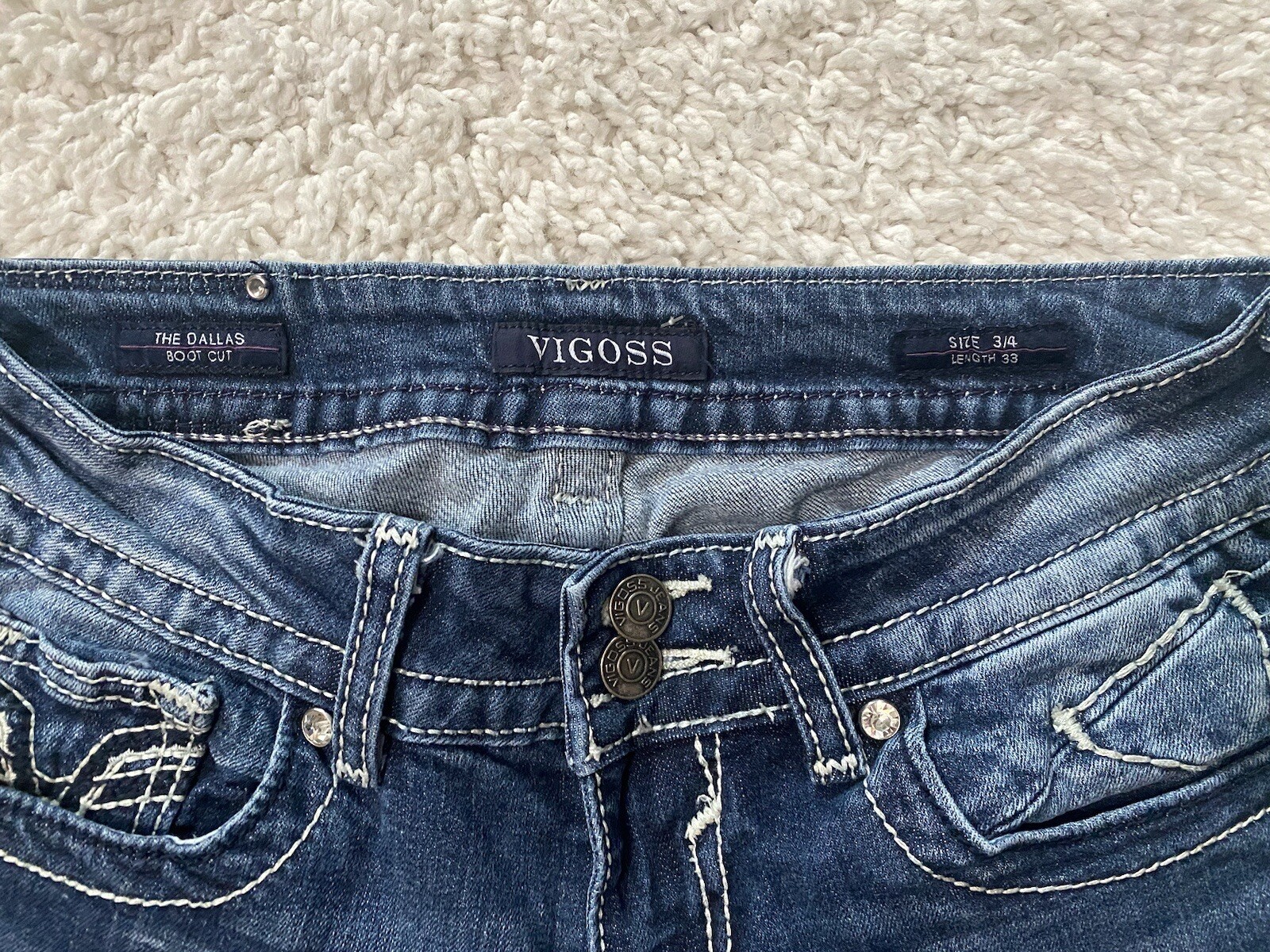 Vigoss women jeans  The Dallas Bootcut size 3 /4 Dark Wash Blue color