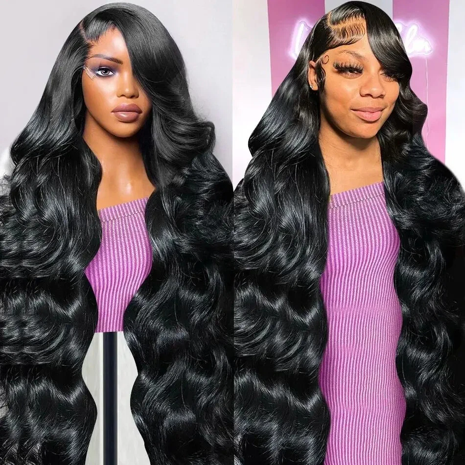 Peluca de cabello humano frontal de encaje Boby Wave completa de 40 pulgadas para mujer pelucas sin pegamento 13x6 Foto 3 de 4