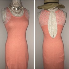 MAXI GUESS Dress S Orange French Terry Cruise Beach Woman’s Summer