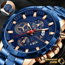 Waterproof Men's Watch Relojes De Hombre  Stainless Steel Classic Quartz Watches