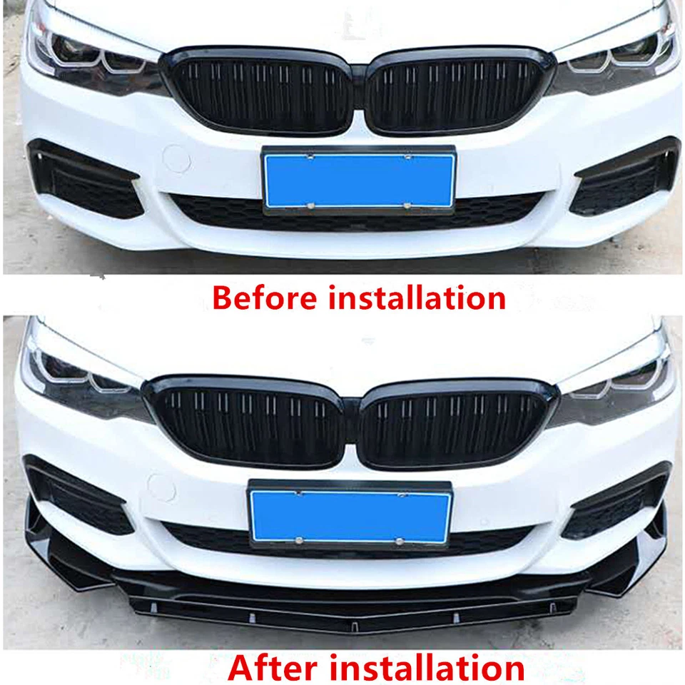 Add-on Universal For Scion xA 2006 Gloss Black Front Bumper Lip Spoiler Splitter - Imagem 3 de 4