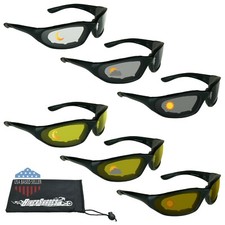 Day Night Transitional Windproof Motorcycle Biker Sport Foam Padded Sunglasses