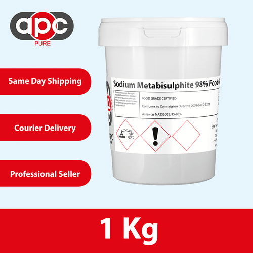 Sodium Metabisulphite 98% USP,EP,Food Grade 1Kg **For Home Brew/Wine Making**