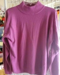 pink rose ribbed mock turtleneck sweater, soft cashmere like feel, XL Dress Barn | eBay