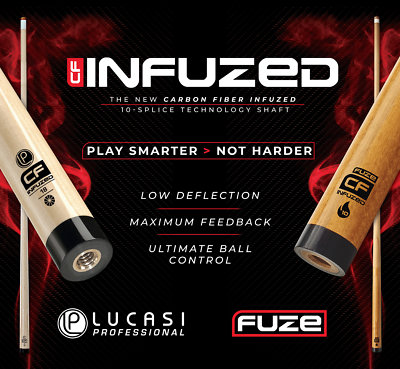 Lucasi Hybrid & FUZE Pool Cue Shaft, Kamui Tip, Carbon Core, Uni