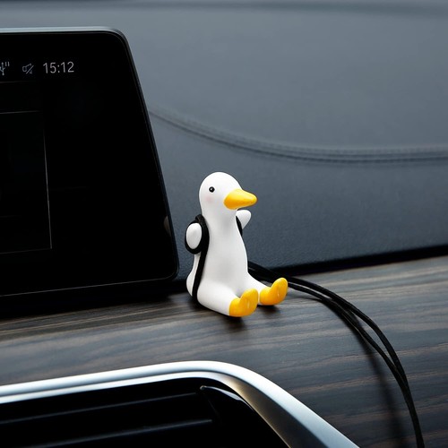 Super Cute Swinging Duck Car Mirror Hanging Ornament Car Interior Accessories - Picture 3 of 5