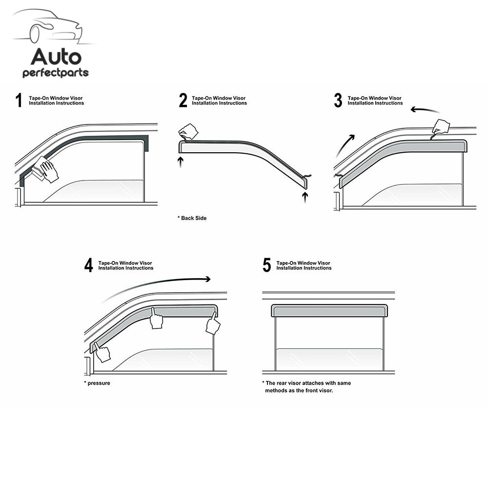 For 2008-2011 2012 Honda Accord 4 × Window Visors Vent Rain Guards Smoked Tinted